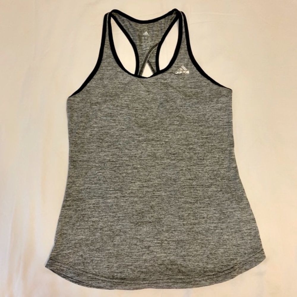 ADIDAS : Racerback Grey Workout Tank Top - Picture 4 of 13